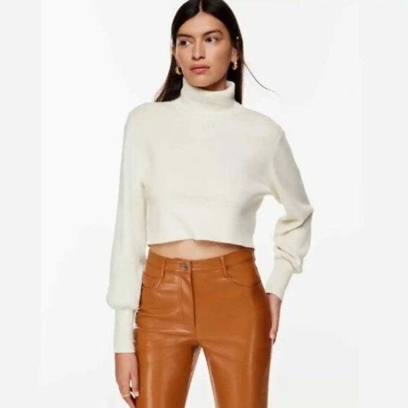 Wilfred Rebecca Cropped Turtleneck Sweater Pouf Sleeve Cropped - Picture 10 of 10